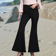 Casual Black Office Lady Pants Women's High Waist Wide Leg Pants Bell-bottoms Flare Pants Trouser SN9