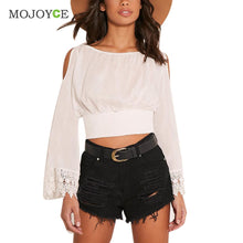 Casual Brief paragraph Lace Off Shoulder Shirt Women Short Women Blouses Women Tops Blusa  SN9