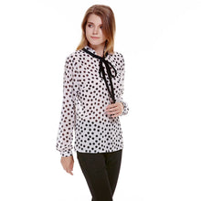 Casual Chiffon Women Blouse Long Sleeve Shirt Women Blusas femininas Women Tops Fashion Dot Print Blusa  SN9