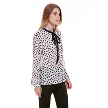 Casual Chiffon Women Blouse Long Sleeve Shirt Women Blusas femininas Women Tops Fashion Dot Print Blusa  SN9