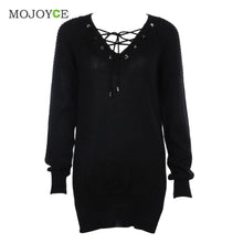 Casual Cross Strap Women Sweaters and Pullovers Long Sleeve Knitted Loose Sweater Poncho Pullover Sweater Women Pull Femme SN9