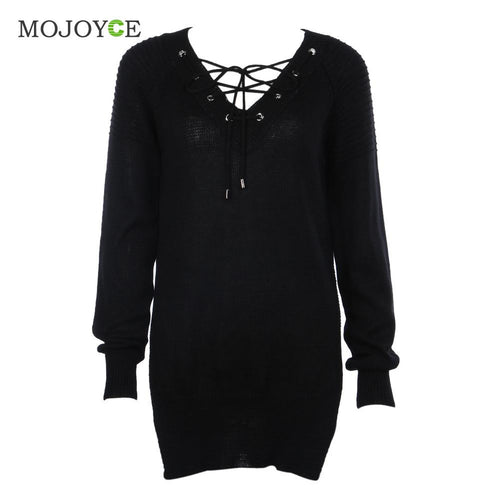 Casual Cross Strap Women Sweaters and Pullovers Long Sleeve Knitted Loose Sweater Poncho Pullover Sweater Women Pull Femme SN9
