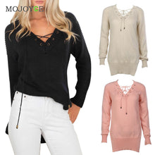 Casual Cross Strap Women Sweaters and Pullovers Long Sleeve Knitted Loose Sweater Poncho Pullover Sweater Women Pull Femme SN9