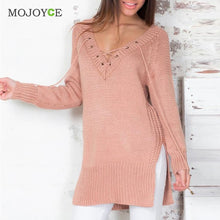 Casual Cross Strap Women Sweaters and Pullovers Long Sleeve Knitted Loose Sweater Poncho Pullover Sweater Women Pull Femme SN9