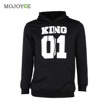 Casual Letter Print Hoodies Women Men Long Sleeve King Queen Printing Loose Sweartershirt Women Men Tops Black Hoodie  SN9