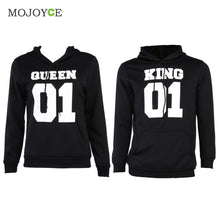Casual Letter Print Hoodies Women Men Long Sleeve King Queen Printing Loose Sweartershirt Women Men Tops Black Hoodie  SN9