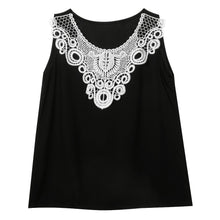 Casual Slim Sleeveless Tops Tanks Fmininas Women Vest Top Ladies Floral Lace Crochet Stitching Sleeveless Camis Chiffon SN9