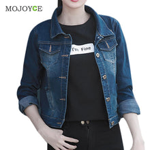 Casual Short Denim Jacket Women Slim Long Sleeve Coat Fitness Jean Jacket Blue Denim chaquetas mujer Plus Size SN9