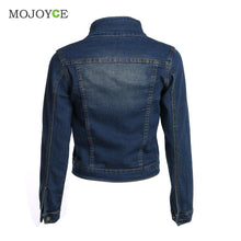 Casual Short Denim Jacket Women Slim Long Sleeve Coat Fitness Jean Jacket Blue Denim chaquetas mujer Plus Size SN9