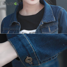 Casual Short Denim Jacket Women Slim Long Sleeve Coat Fitness Jean Jacket Blue Denim chaquetas mujer Plus Size SN9