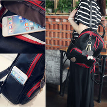 Black Red Women Bag PU leather Backpack New Material School Bags for Teenagers Backpacks for Teenage Girls Mochila SN9