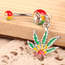 Belly Button Rings Flattering Decoration Maple Leaf Pendant Girl Belly Piercing Body Jewelry Piercing Nombril Pendant SN9