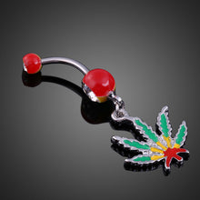 Belly Button Rings Flattering Decoration Maple Leaf Pendant Girl Belly Piercing Body Jewelry Piercing Nombril Pendant SN9