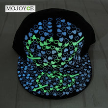 Adjustable Fashion Night Lighted Hip-hop Hat Outdoor Luminous Baseball Hat Print Sports Baseball Cap  SN9