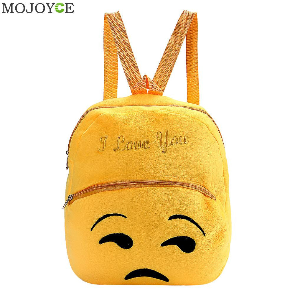New Fashion Smile Emoji Face School Bag Children Emoji Backpack